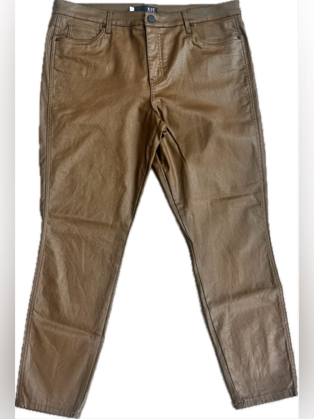 ✨KUT from the kloth Brown Donna High-Rise Fab Ab Ankle Skinny Pants Size 18